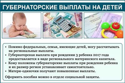 Оформление губернаторской выплаты за рождение ребенка